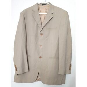 Joseph & Feiss Mens 40R Silk Blazer Jacket Beige Sport Coat Luxury